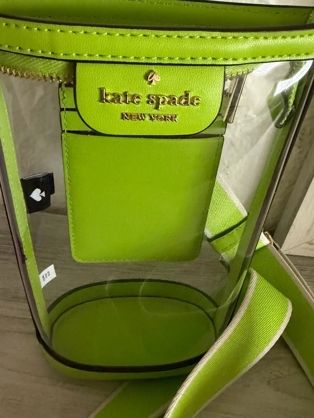 kate spade lime green clear crossbody bag
